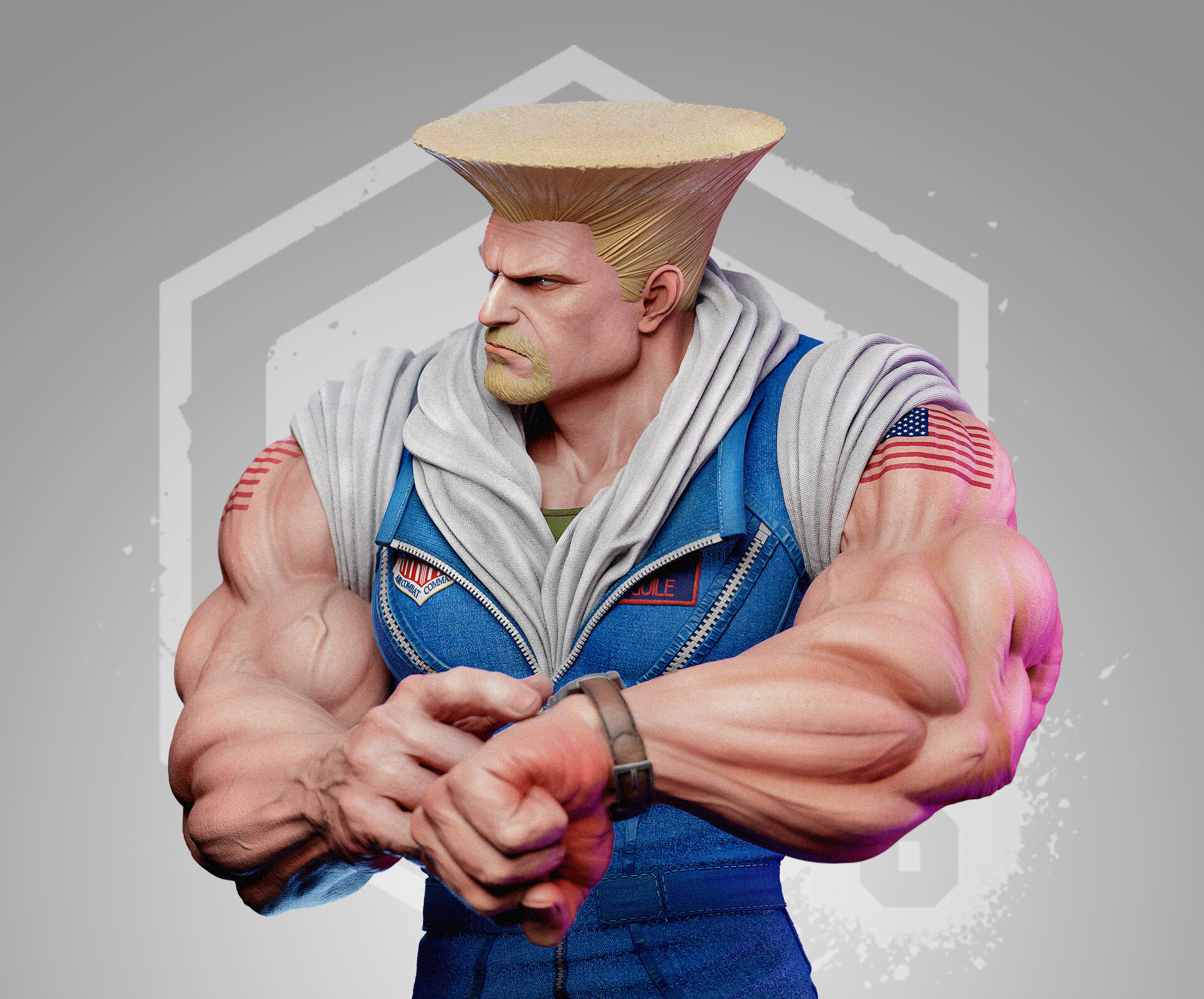 Street Fighter 6's Guile Reimagined as a Collectible Figurine in 3D