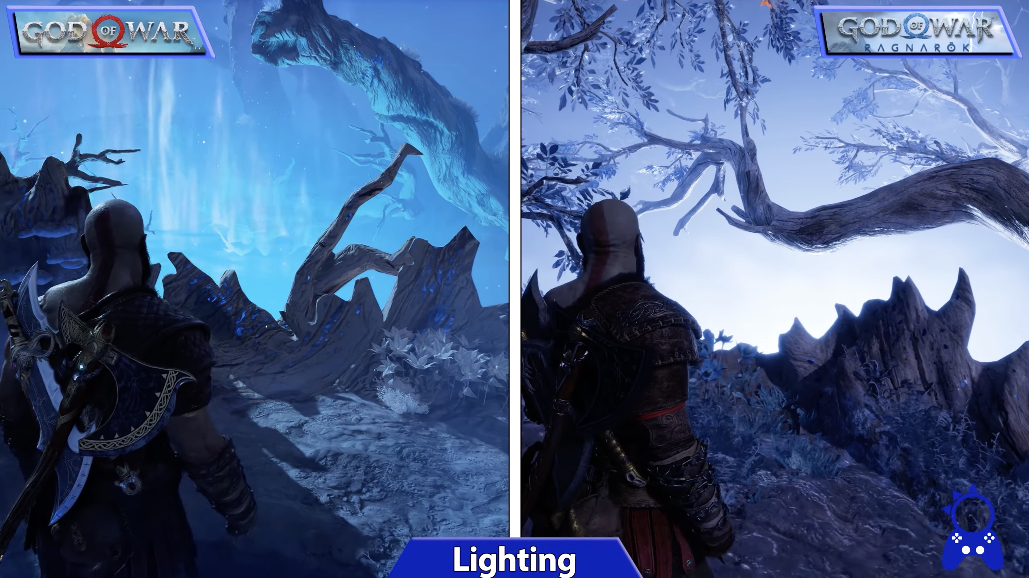 Confira uma comparação entre God of War Ragnarök vs God of War (2018)