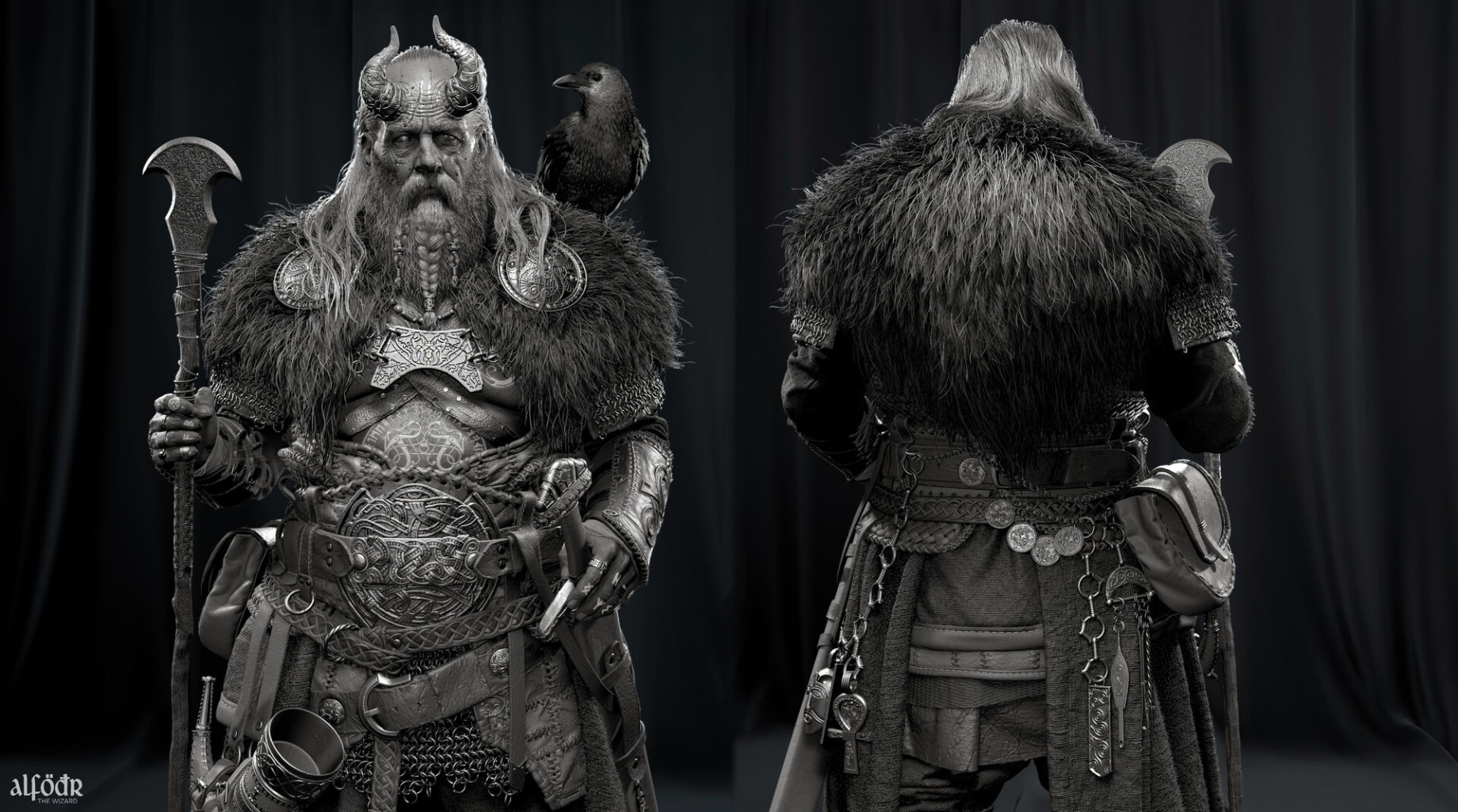 High-Poly Odin Model Inspired by God of War Ragnarök