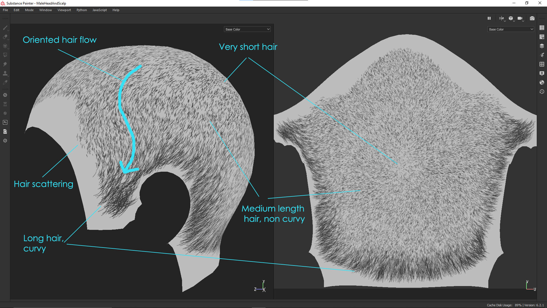 substance painter hair