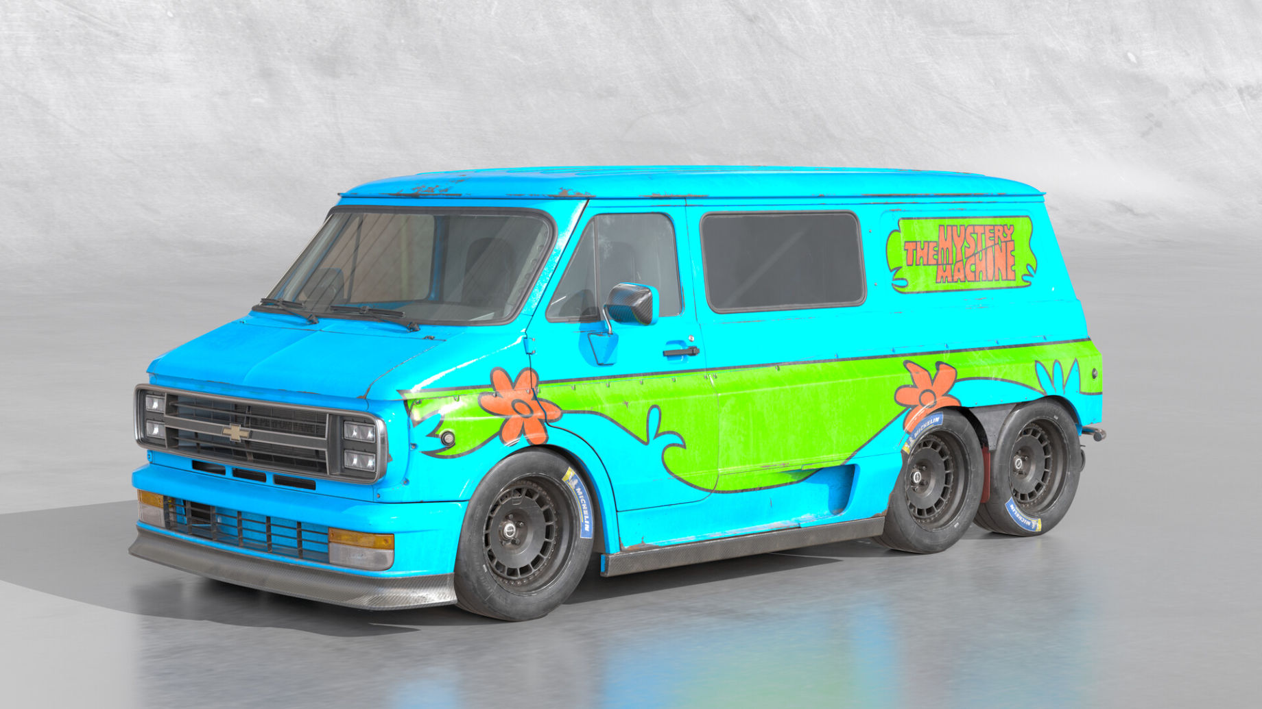 3D Artist Turns a Chevy Van Model Into Scooby-Doo's Mystery Machine