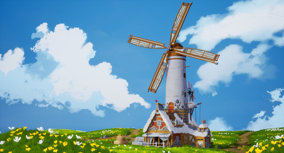 Windmill, anime landscape, scenic, Anime, HD wallpaper | Peakpx