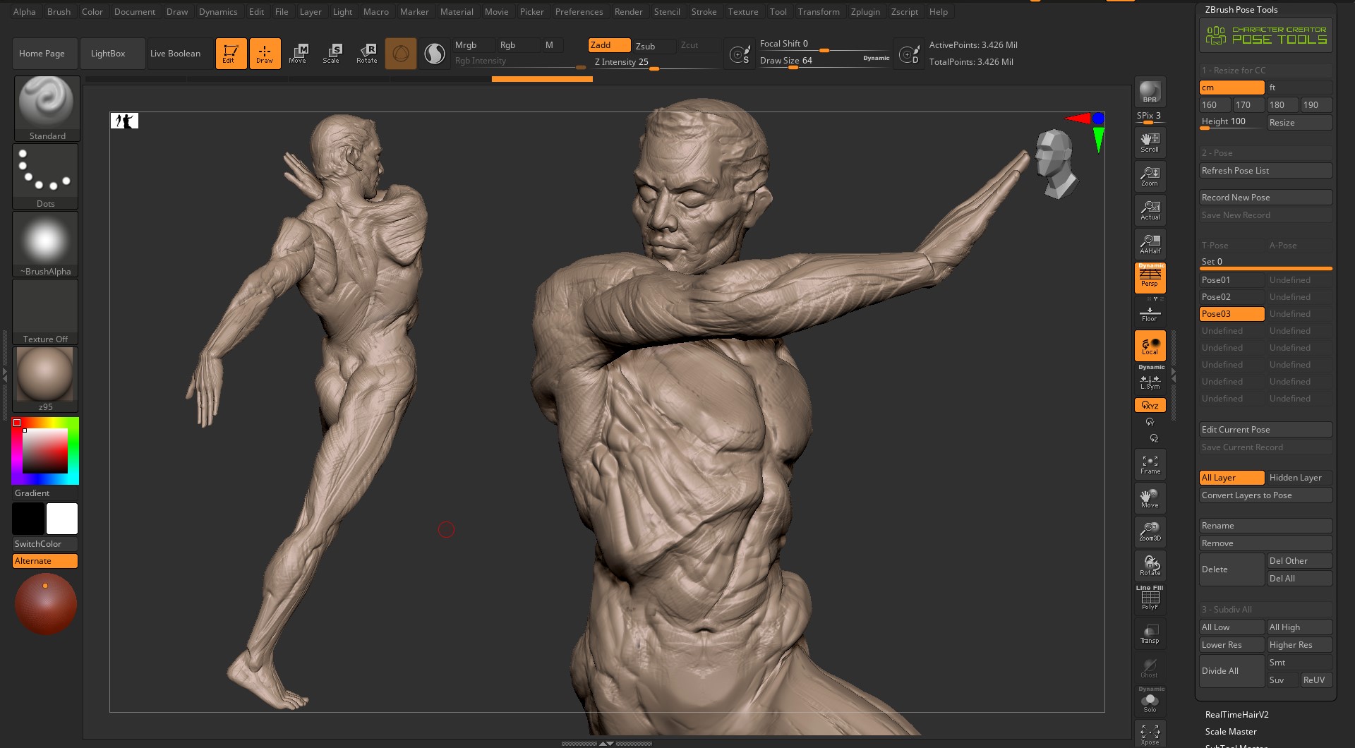 Matthew Kean - Quick Posing a hipoly character (with props) in Zbrush using  mixamo (or any other sofware)