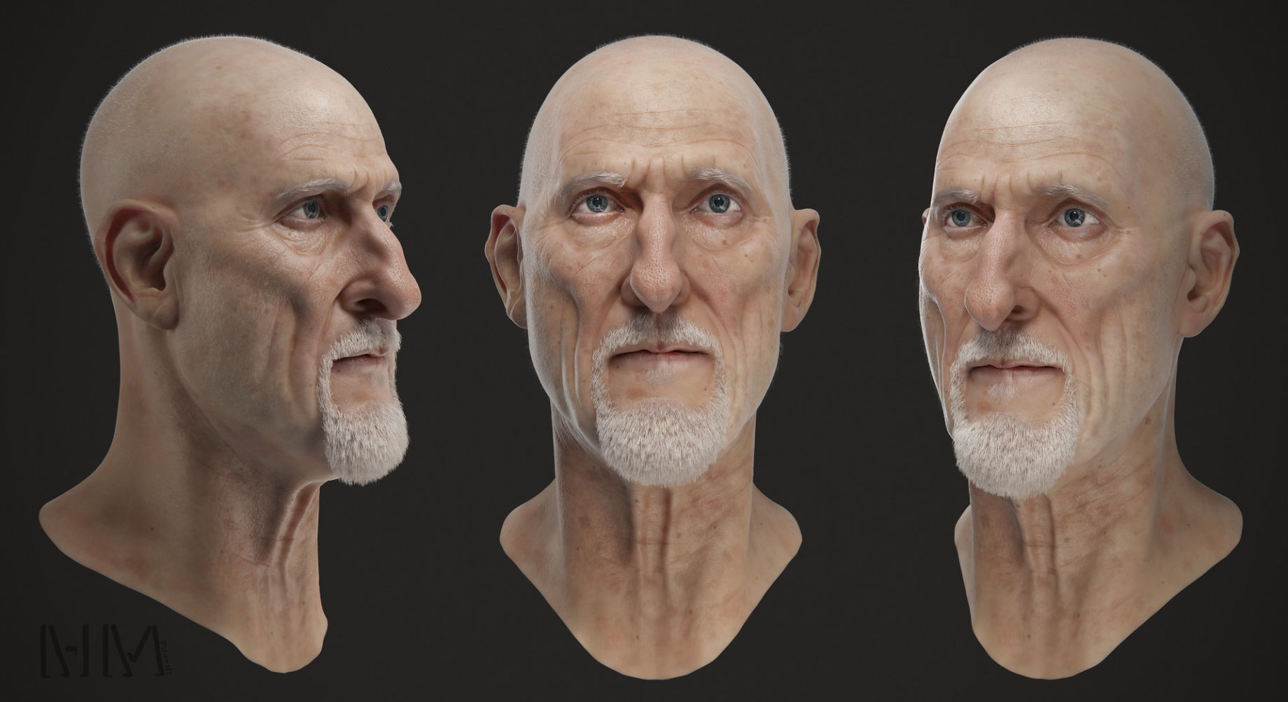 Making an Old Man's Face Sculpt in ZBrush & Maya