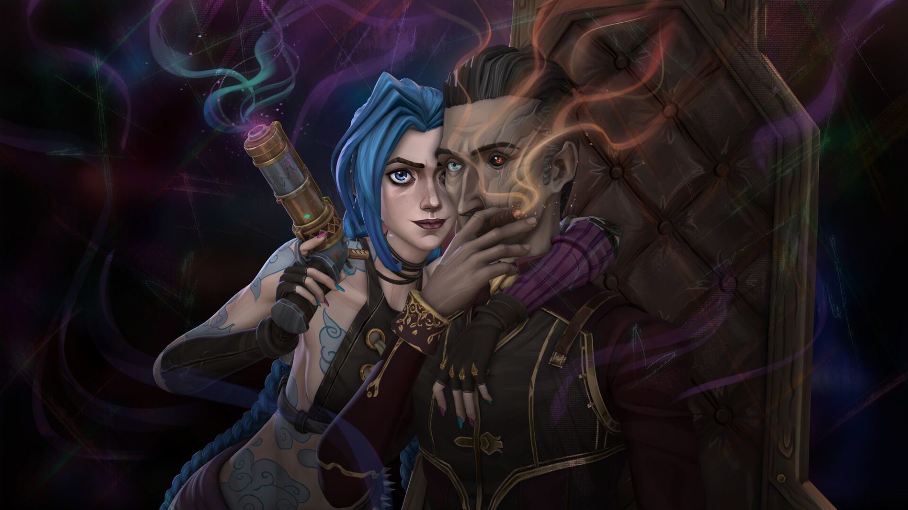Jinx And Vi Nose To Nose Anime Arcane League of Legends Underpants