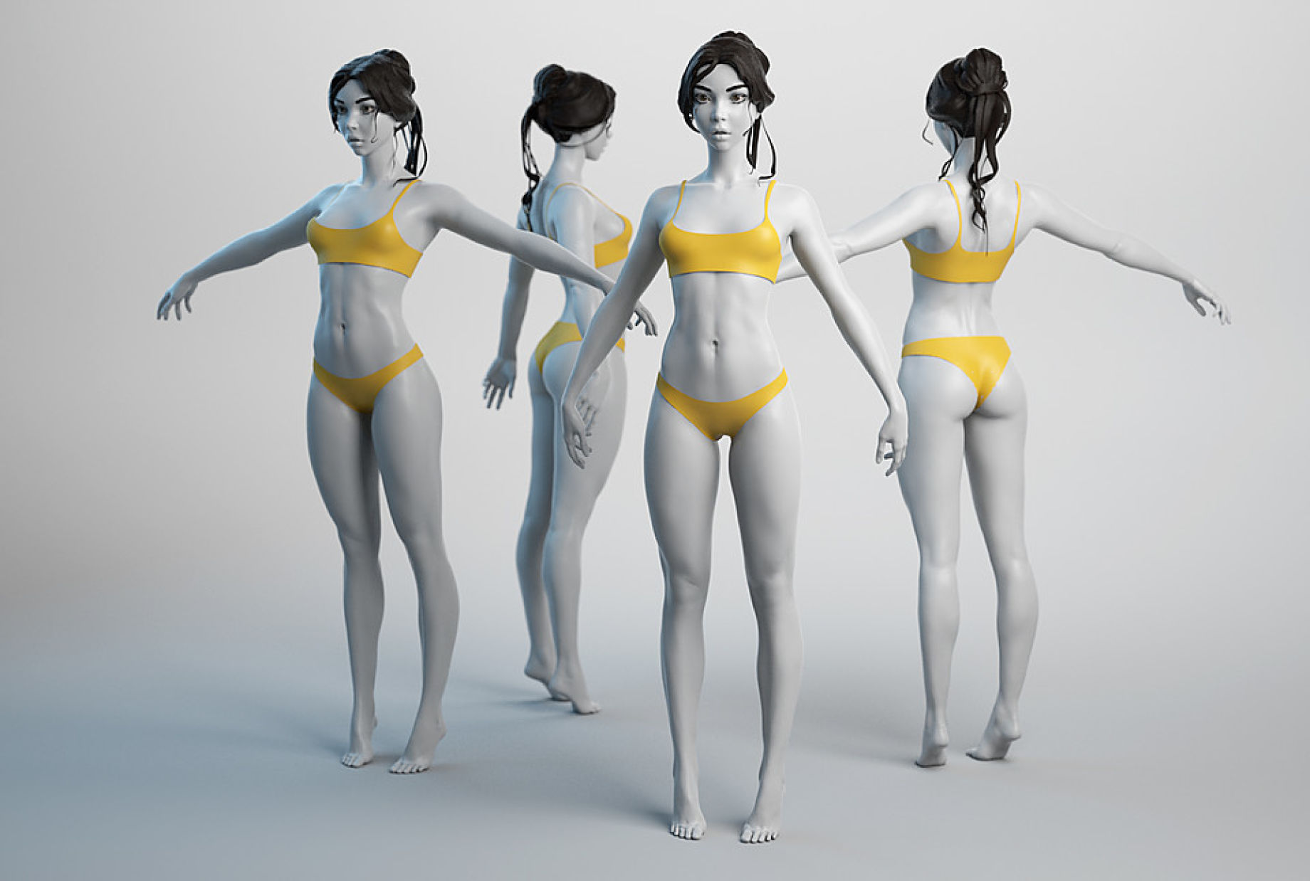 Blender Sculpting Female Body with Mouse - Free Base Mesh Download 