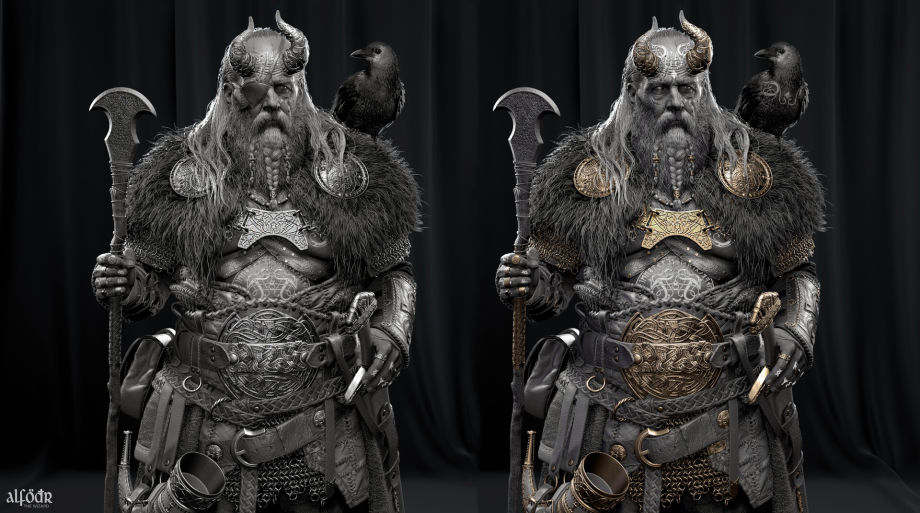 High-Poly Odin Model Inspired by God of War Ragnarök