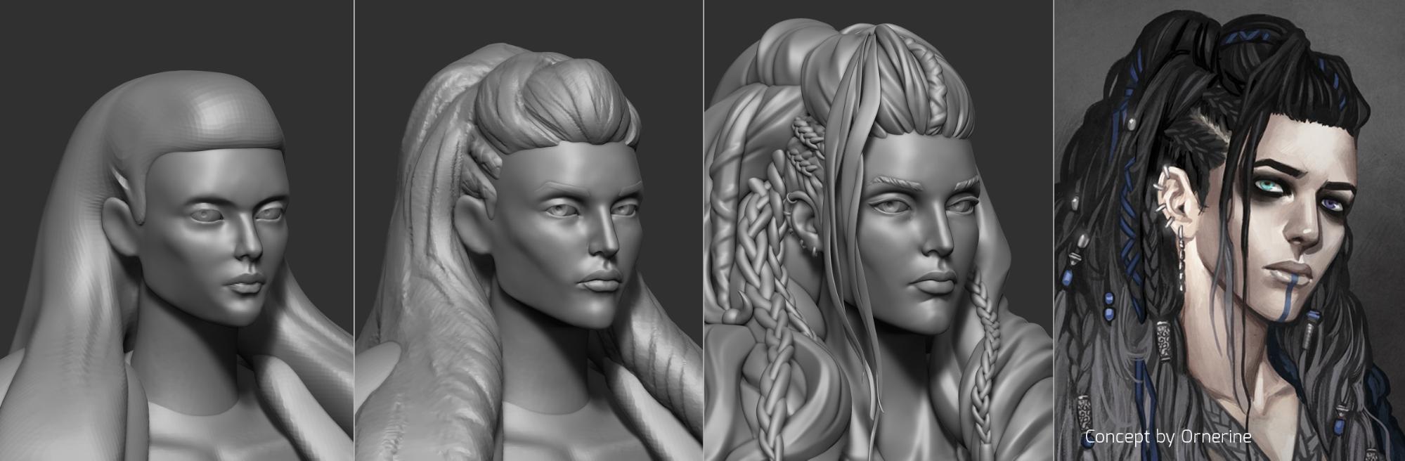 Black clearance hair zbrush