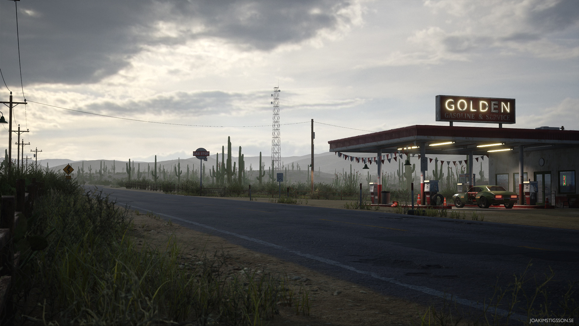 Desert Gas Station: Environment Production Breakdown