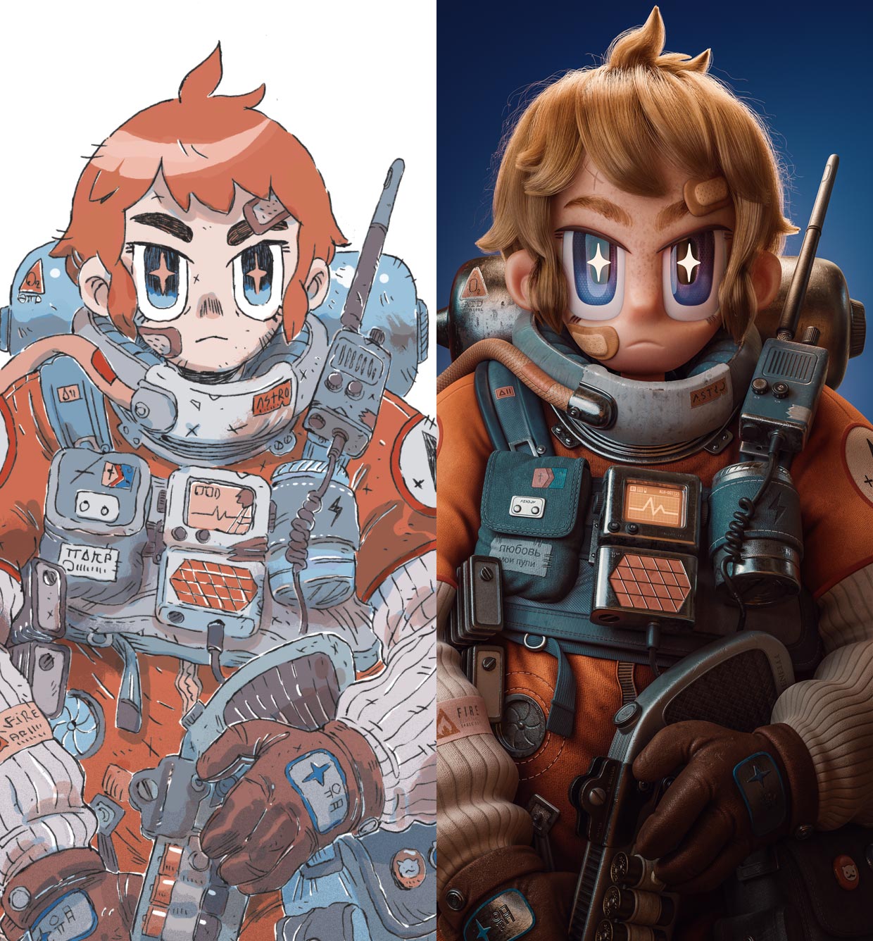 Space Cadet A Manga Style Character In Blender And Substance Painter