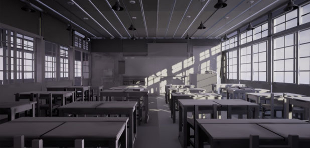 Black & White Anime Classroom Background Gráfico por MeiMei10 · Creative  Fabrica