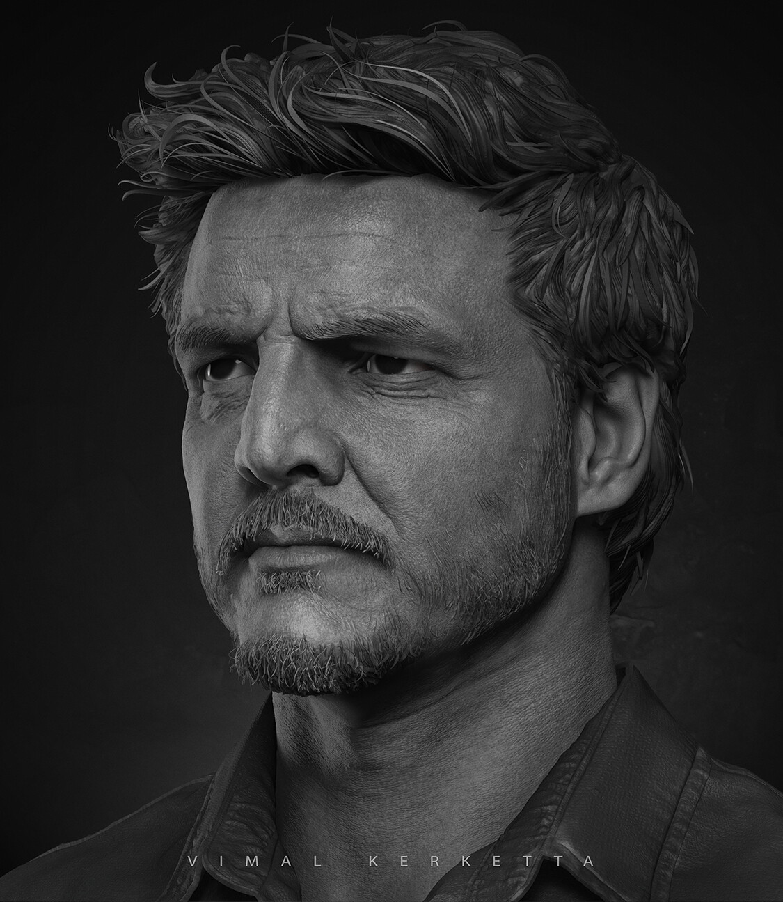 Pedro Pascal as The Last of Us' Joel Sculpted in 3D