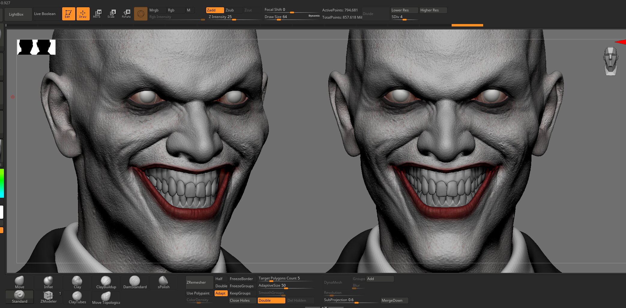 Using 3D Scan Store, ZBrush & Substance 3D to Set Up a Realistic Joker