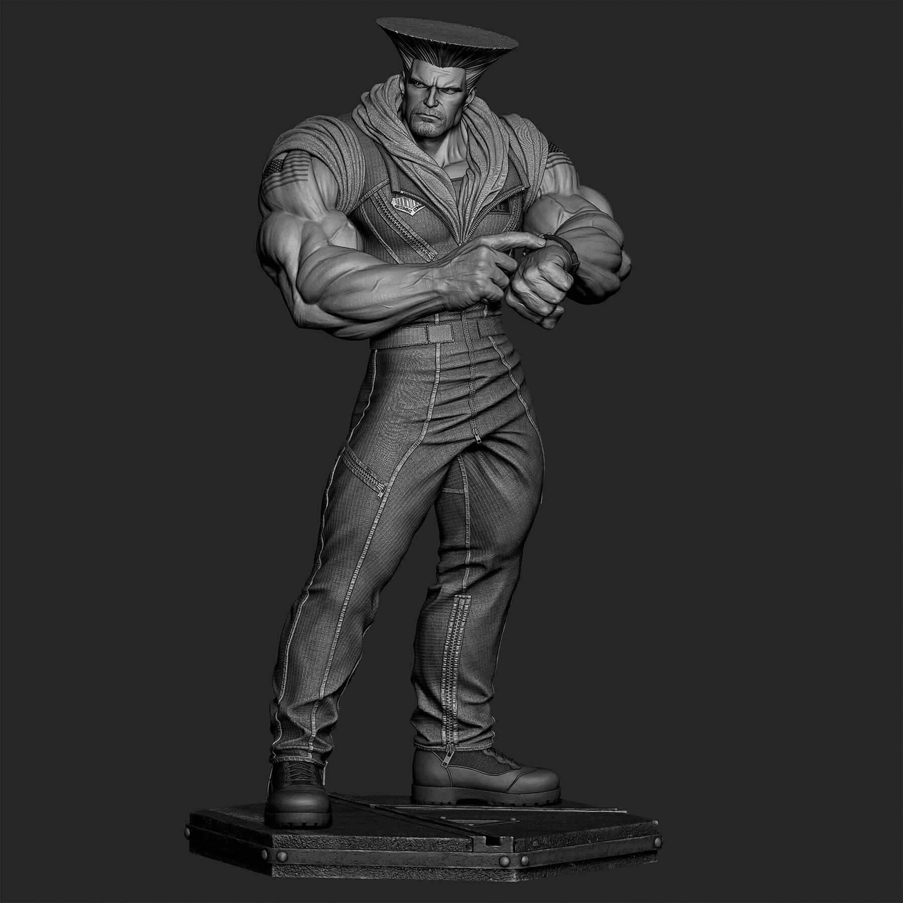 Street Fighter 6's Guile Reimagined as a Collectible Figurine in 3D