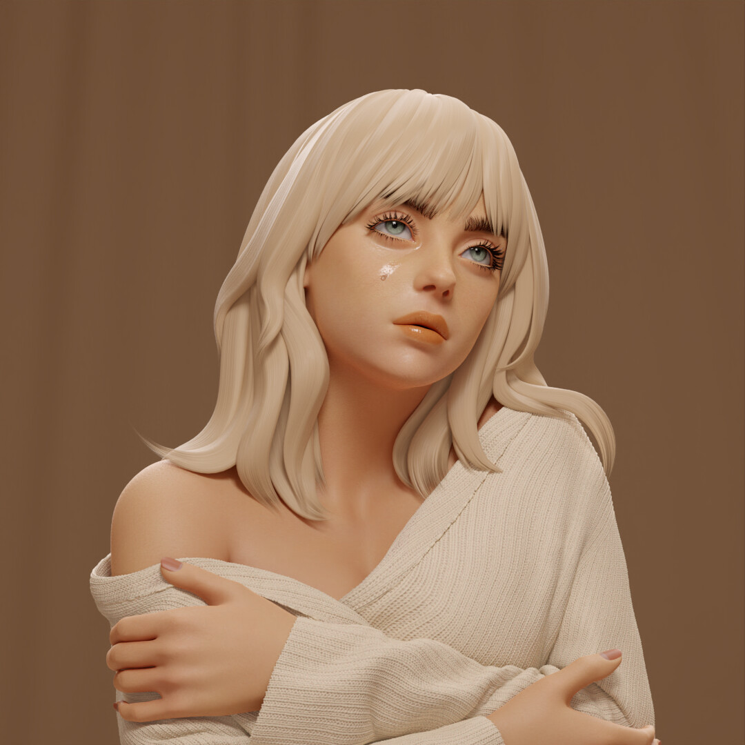 A Stylized 3D Take on Billie Eilish