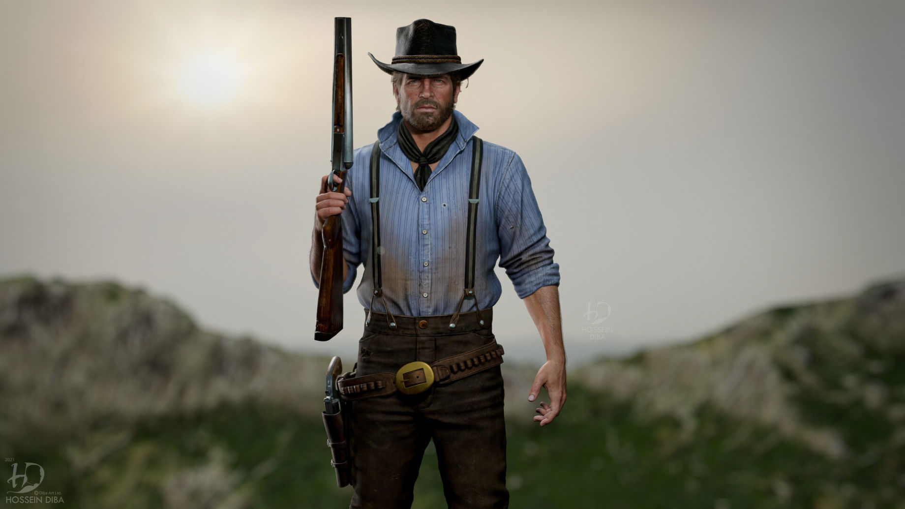 Images Red Dead Redemption 2 Shotgun Men Arthur Morgan Hat 3D