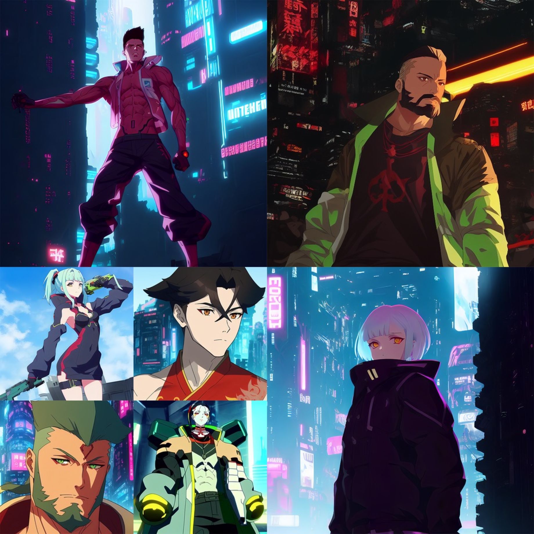 Premium AI Image  anime samurai cyberpunk