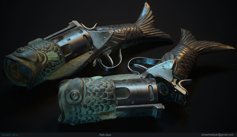 Check Out This Fish Gun Made in ZBrush, Maya & Substance 3D Painter