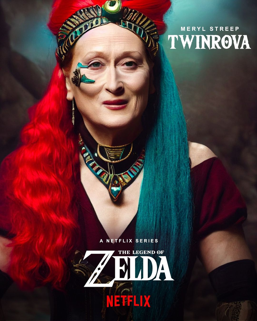 Due to a live Action Legend of Zelda film being announced by Nintendo and  Sony here is a new Zelda Movie Poster i made Photoshop, Midjourney AI,  Reface and Faceapp featuring Freddie