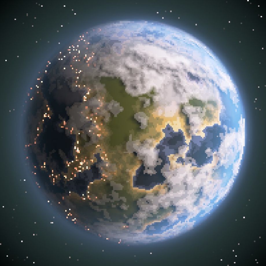 The look of earth in minecraft style