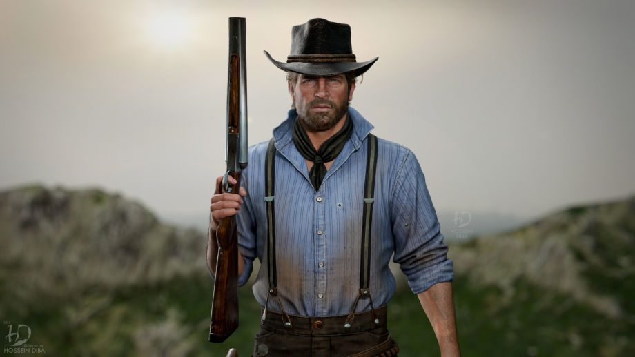 Images Red Dead Redemption 2 Shotgun Men Arthur Morgan Hat 3D