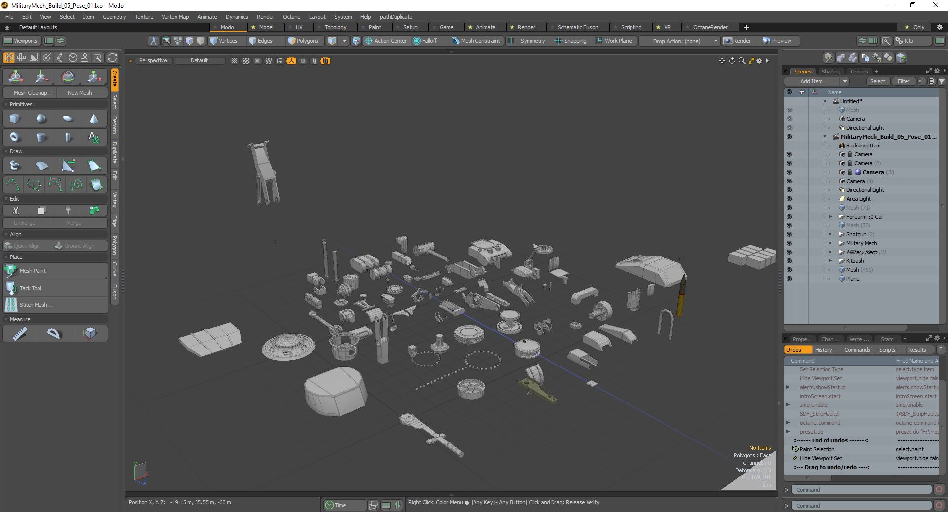 low poly game props in modo software