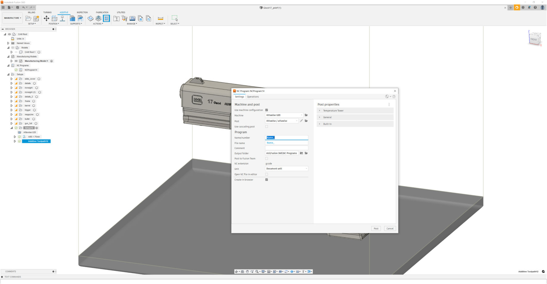 Fusion 360 Help, Additive setups from G-code