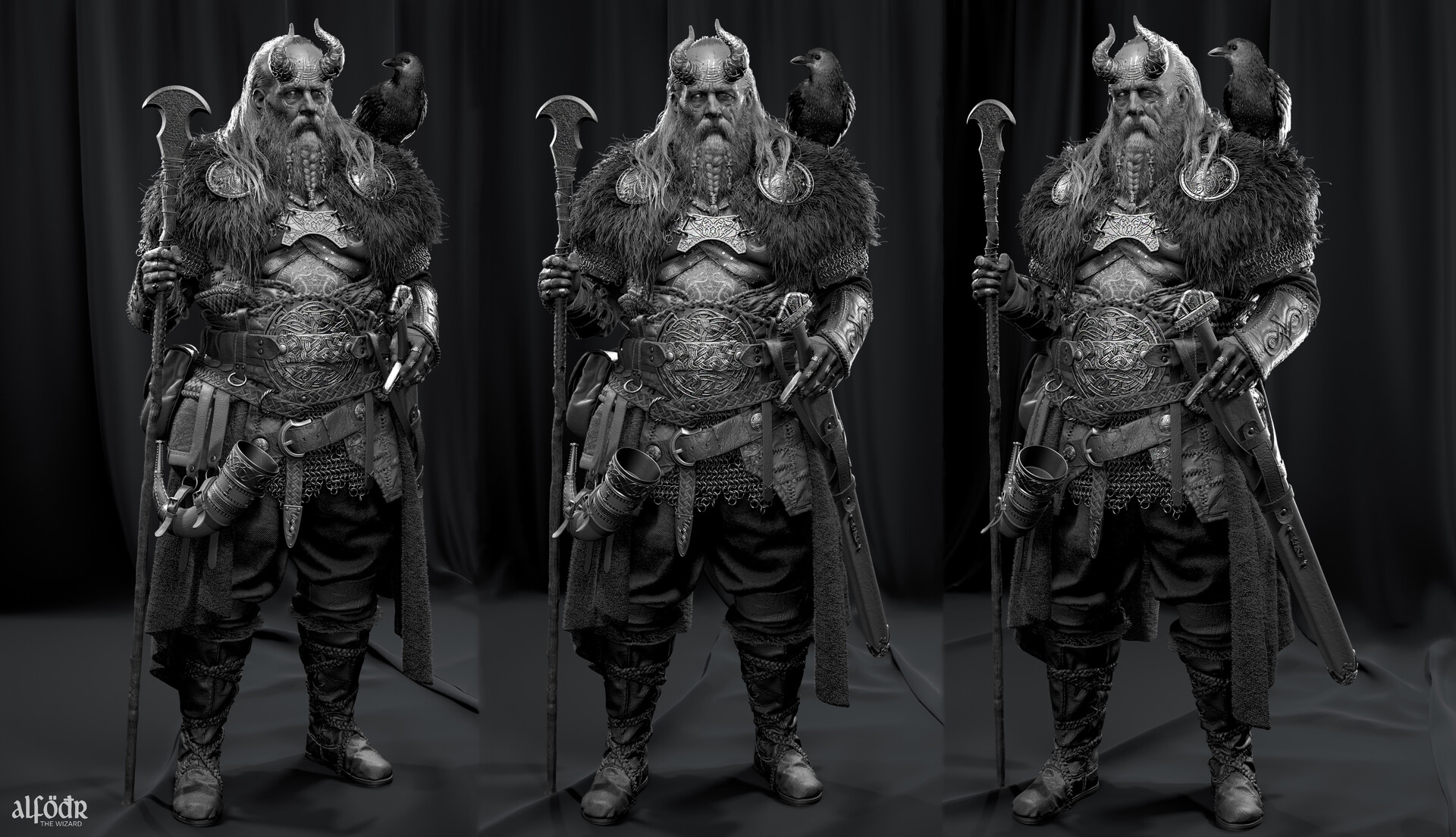 High-Poly Odin Model Inspired by God of War Ragnarök