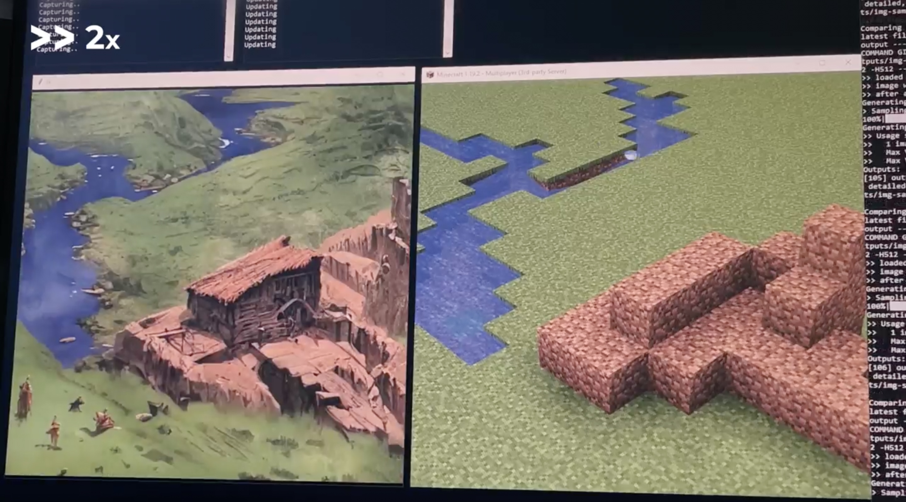 a minecraft lego toy of the warden and deep dark biome, Stable Diffusion