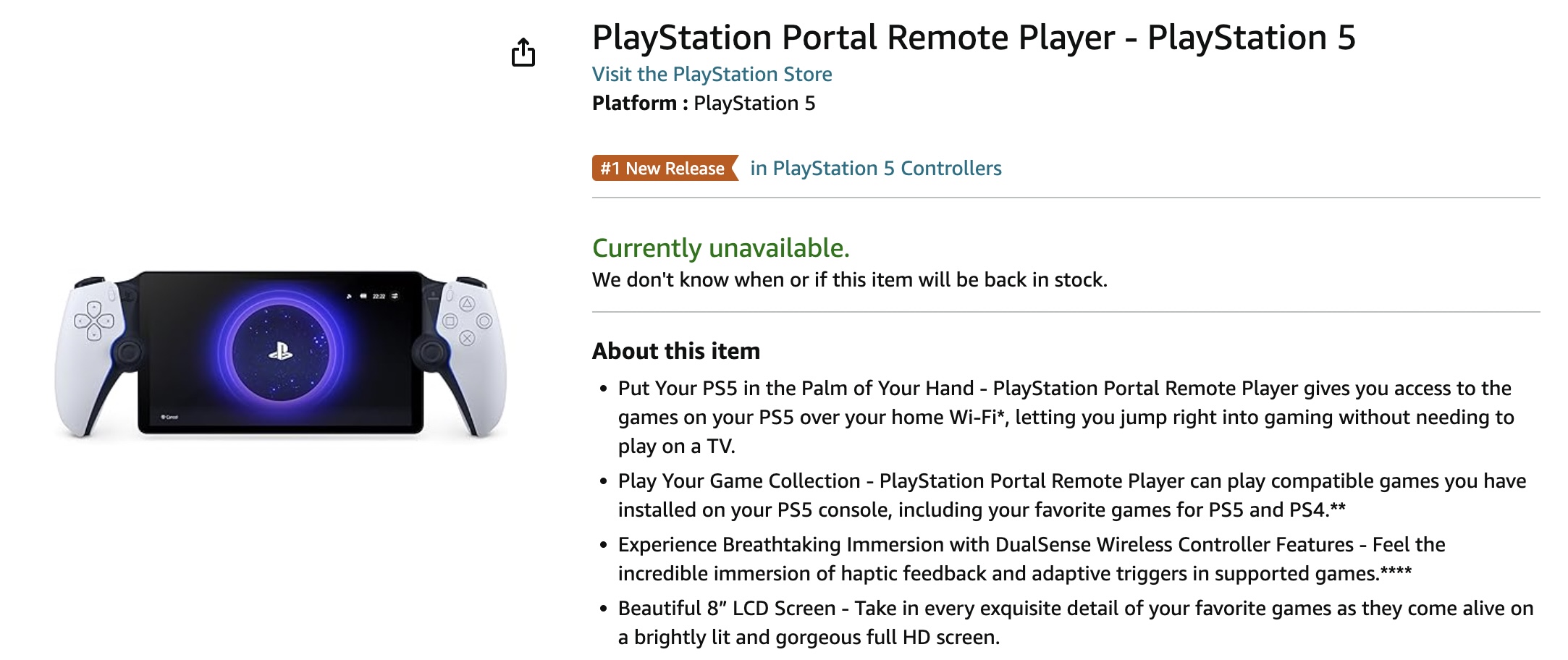 PlayStation Portal Remote Player for PlayStation 5