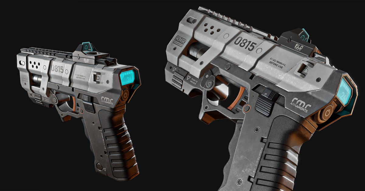 Meta Pulse Pistol: Hard-Surface Modeling in 3ds Max & Baking