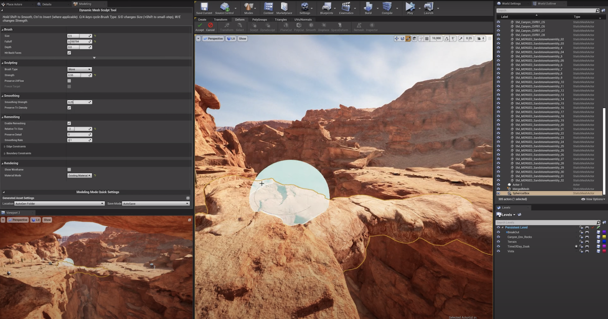 Direct Environment Modeling in Unreal Engine