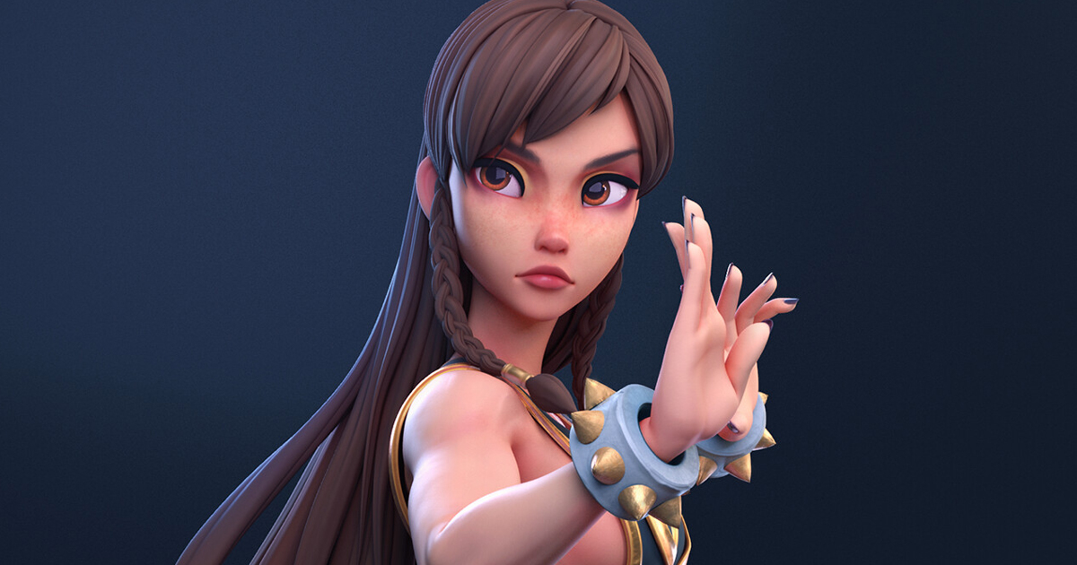 charm hair in zbrush