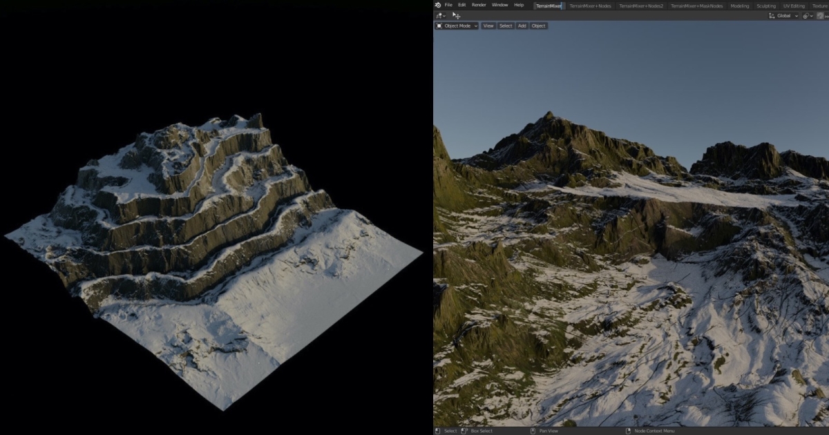 ego sextant Intact Creating Landscapes with Blender Terrain Mixer