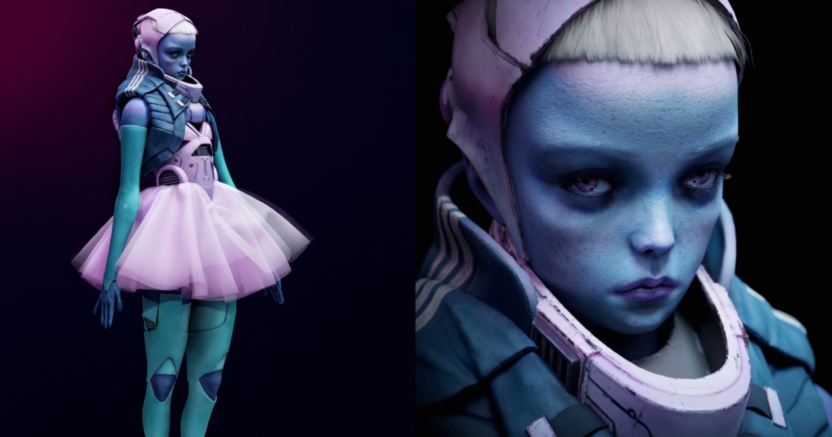 Futuristic Alien Girl Created in ZBrush, Maya & Substance 3D Painter