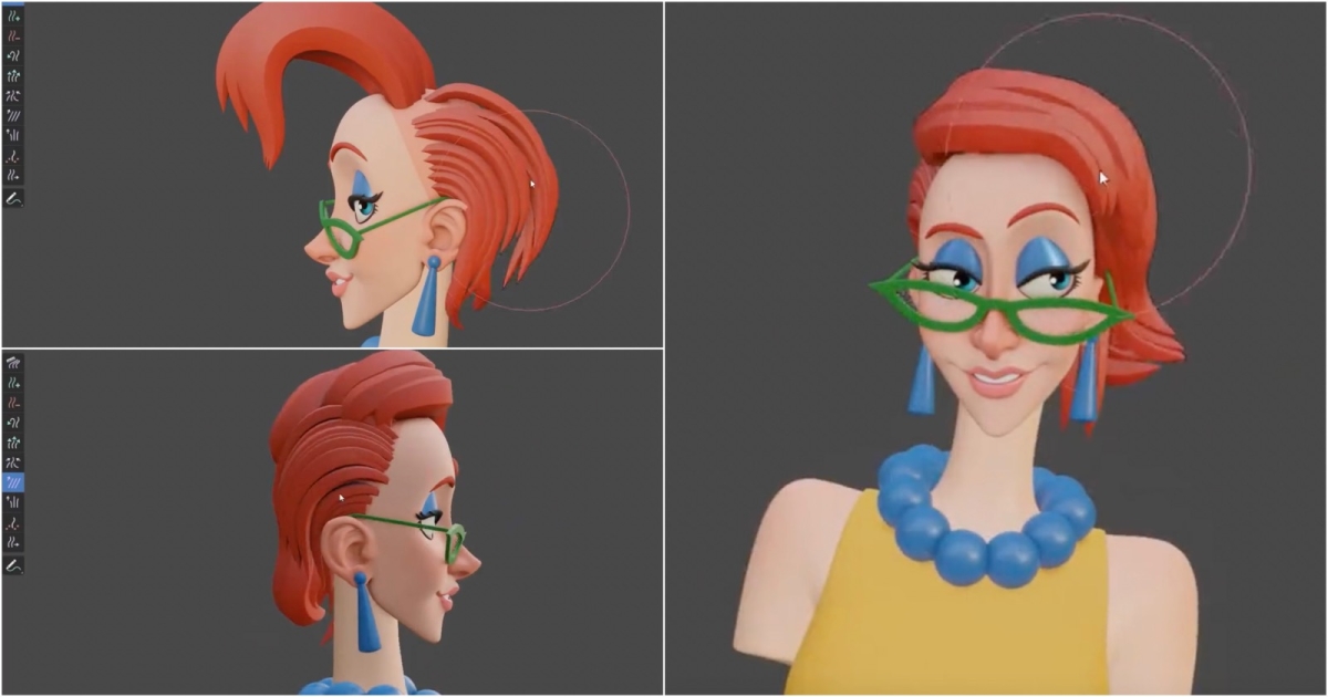 Blender Easy Make Anime Hair With Curves and Hair Material (ENG SUB)