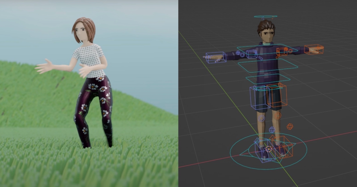 Free 3d character animations from MoCap animated gif