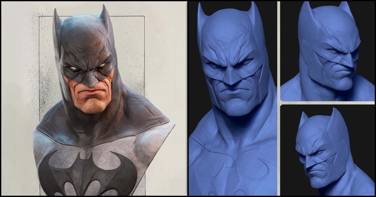 A Detailed 3D Sculpt of Batman Made With ZBrush & Arnold