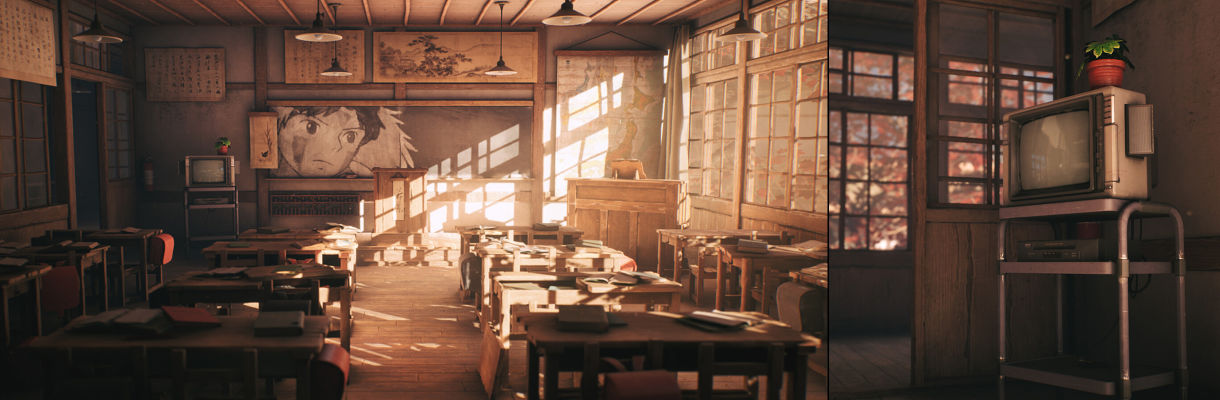 Anime Classroom Environment - Finished Projects - Blender Artists