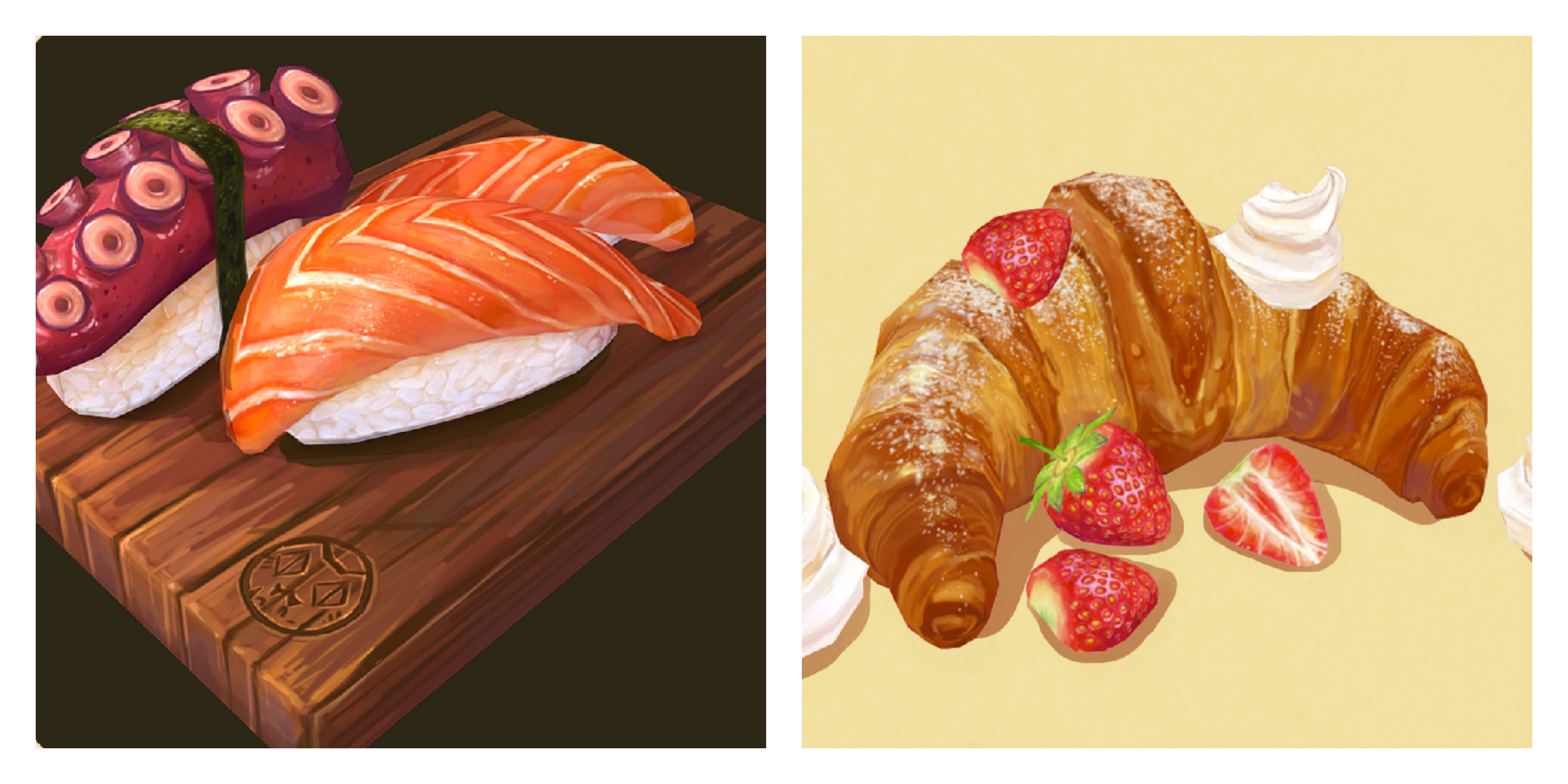 3d food painting