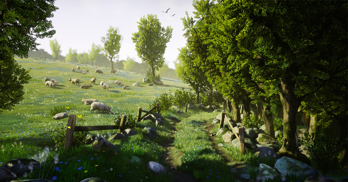 Making a Field With Sheep in UE4