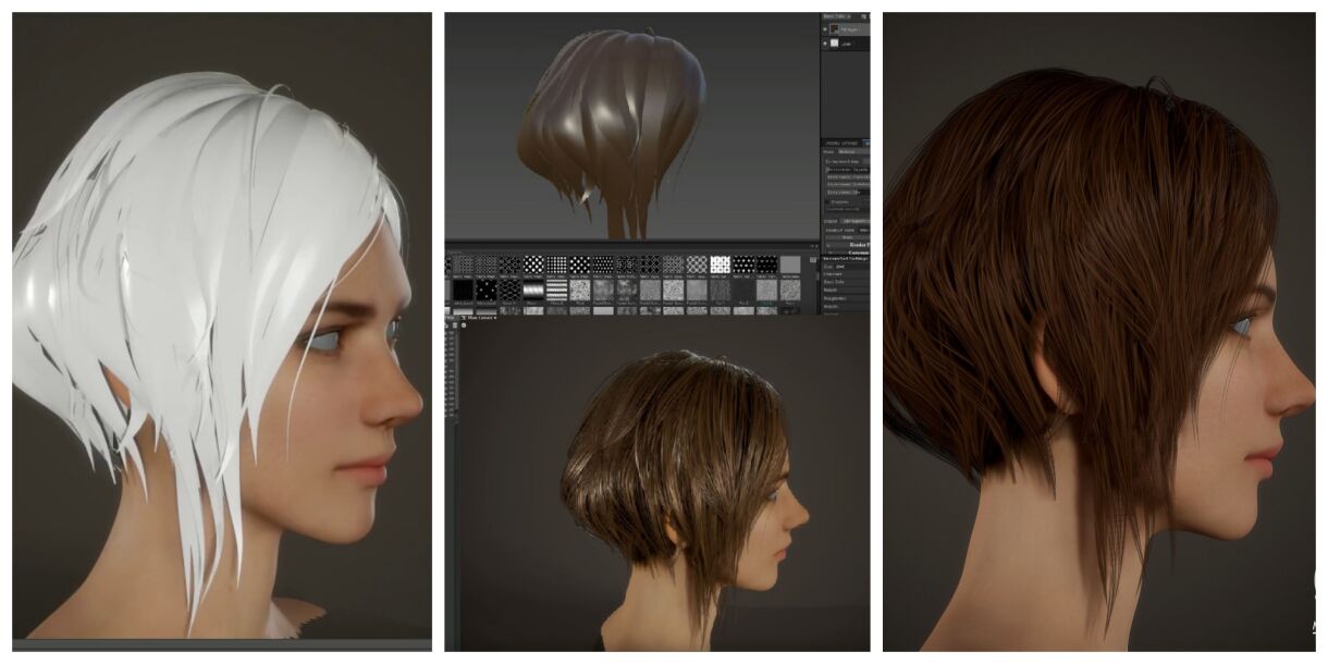 stylized hair substance painter