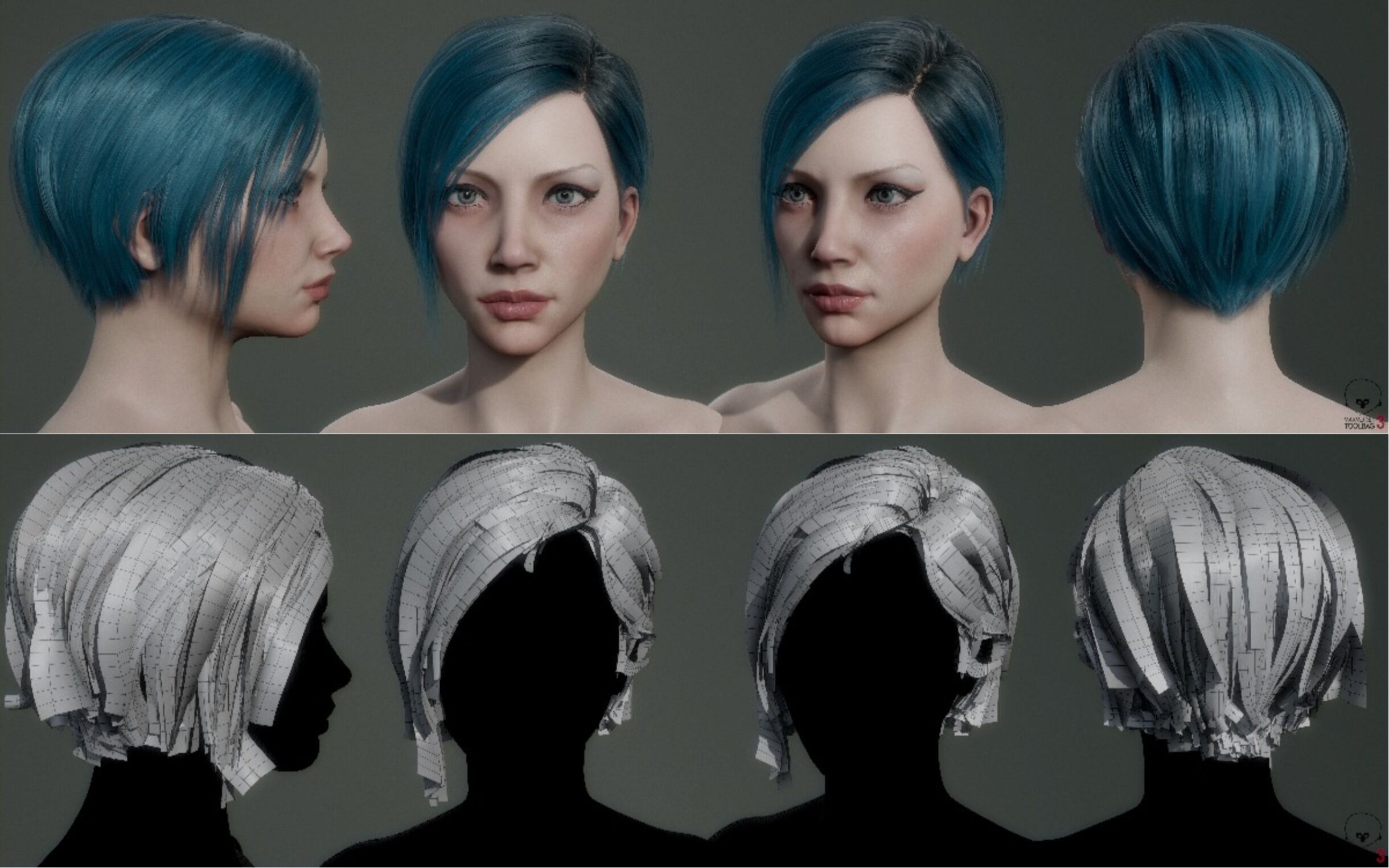 Pixelhair Hairstyle - Dreads Fade 016 3D Model by Yelzkizi