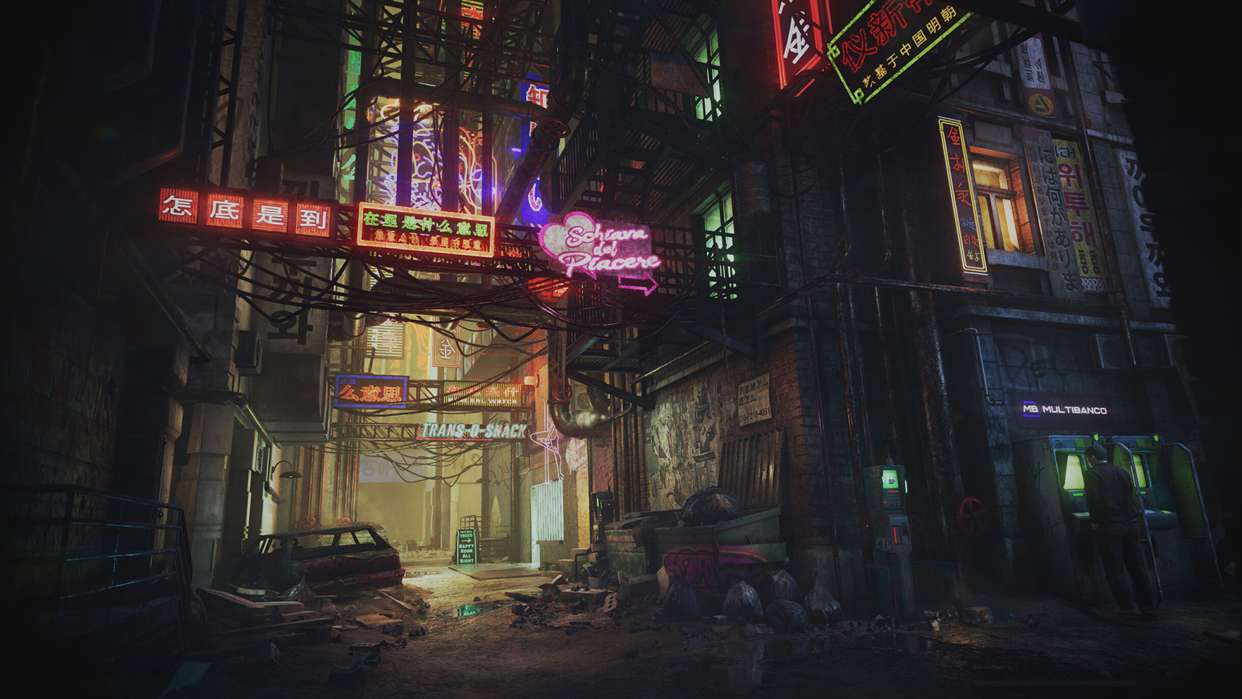 I tried creating a live wallpaper of a cyberpunk image created by