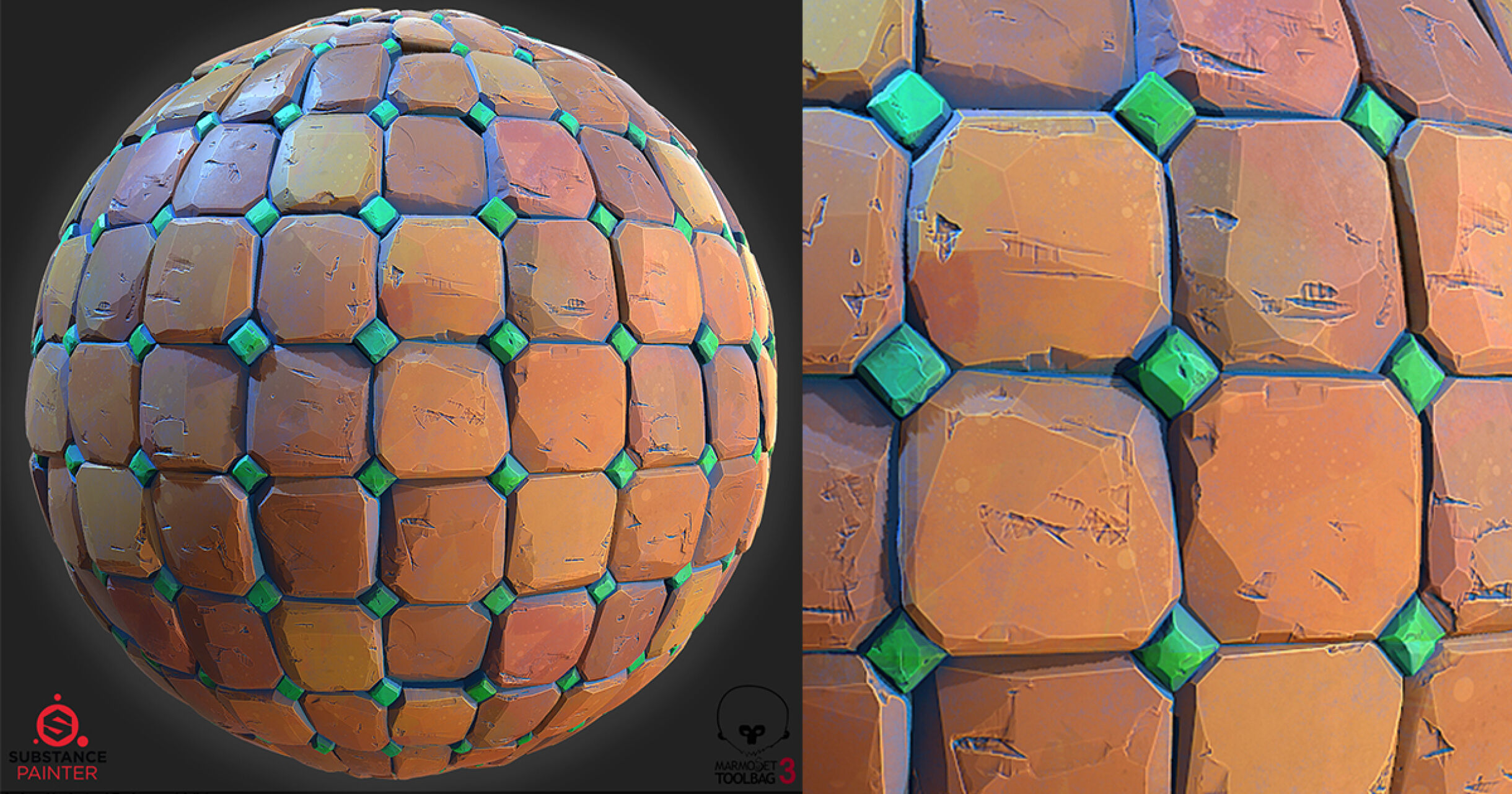 Sharp Rock 3 3D! Tiled texture provided !